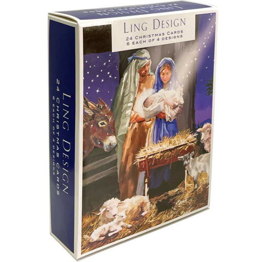 Picture of PACK X24 NATIVITY SCENES CHRISTMAS CARDS 4 DESIGNS